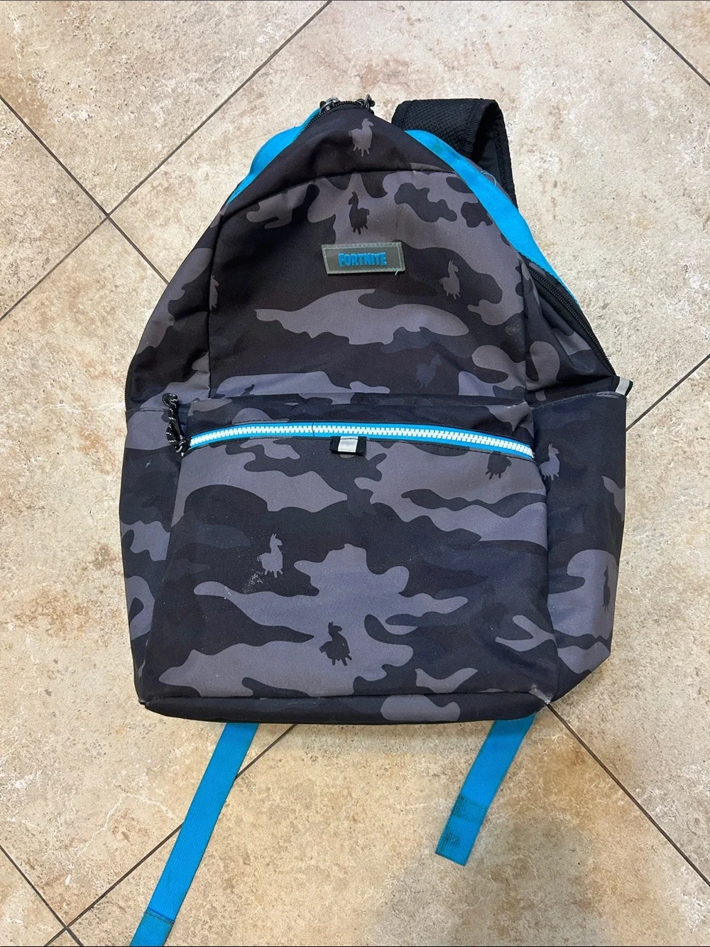 Fortnite Gray and Blue Gaming Urban Backpack with Padded Straps